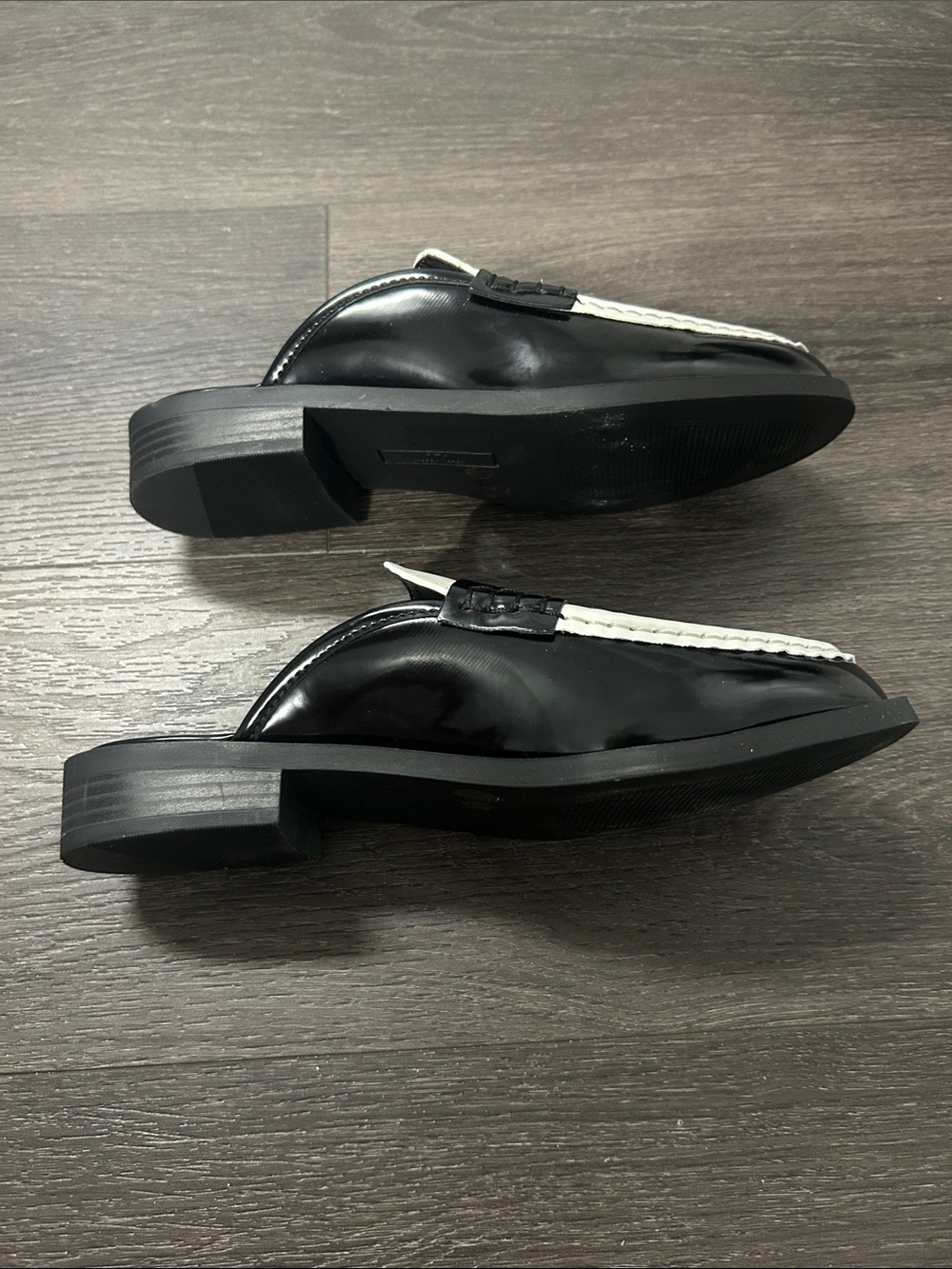 Worthington Women’s Destin Slip-On Loafer Mules in Black and White - Picture 4 of 5